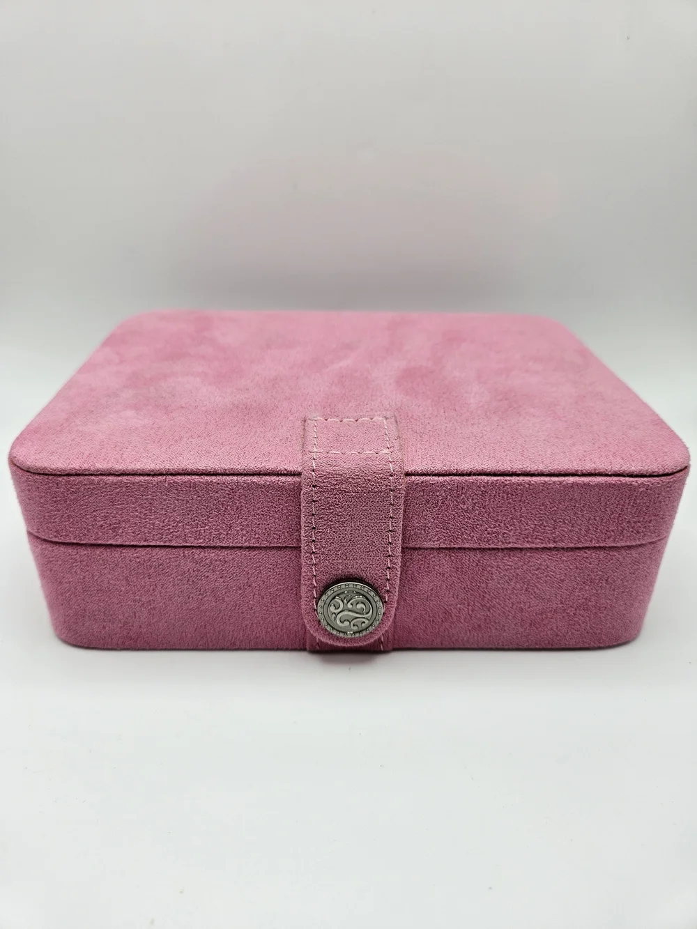 Mele & Co Pink Faux Suede Jewelry Two Tier Vanity Travel Case Organizer